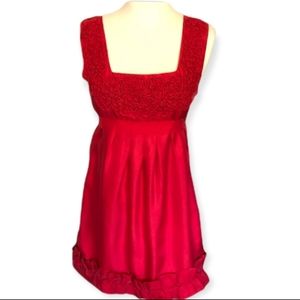Yoana Baraschi Formal Prom Red Cocktail 100% Silk Dress Size Small